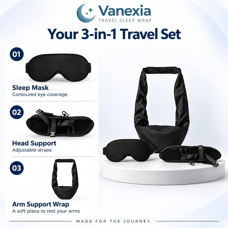 VanexiaFly - 3 in 1 Travel Pillow & Eye Mask